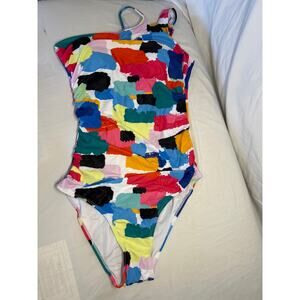 NWT Holipick Women's Size Medium Tummy Control Swimsuit One Shoulder Colorful